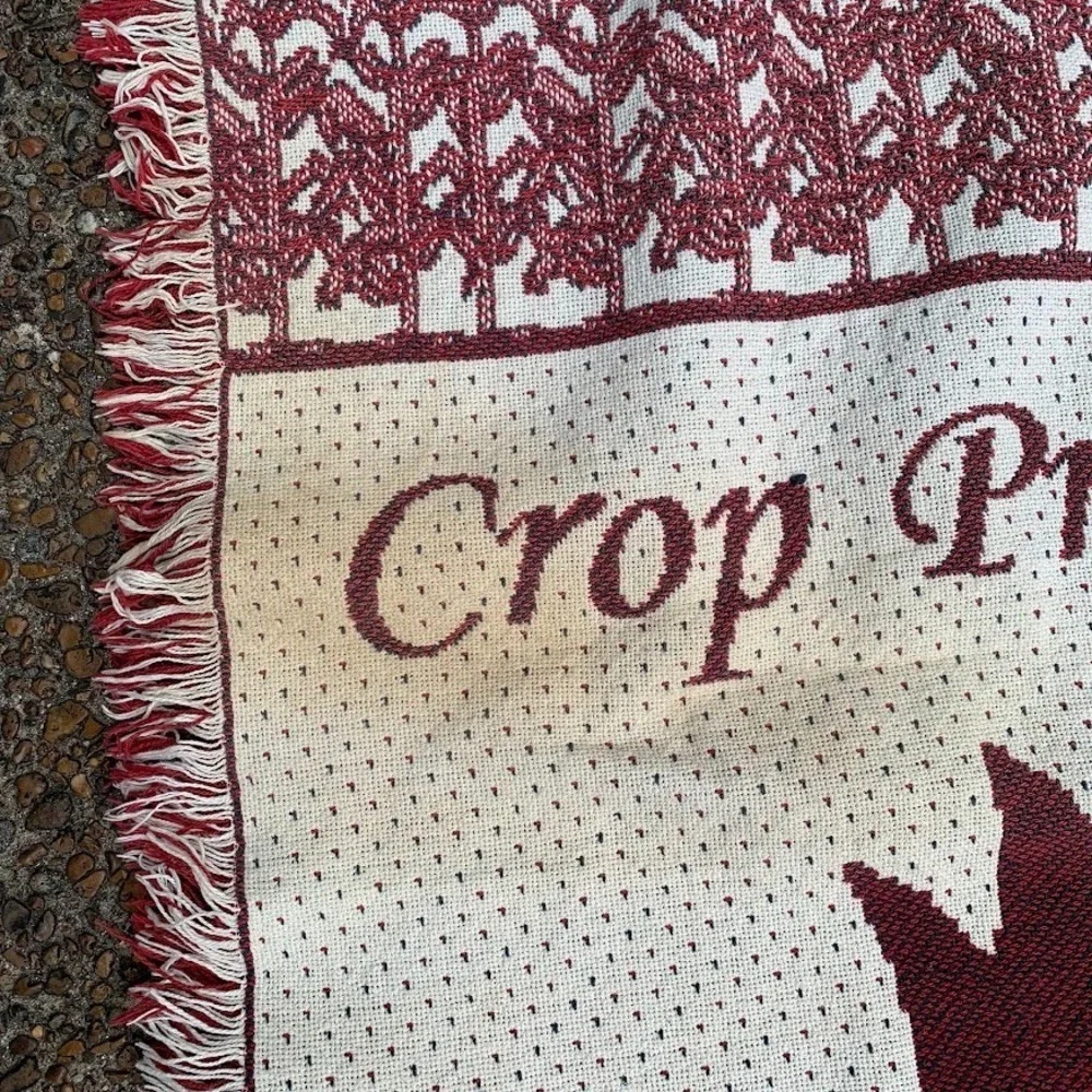 Crop‎ Production Services 2008 Woven Throw Blanket Tapestry Farming Corn Tractor